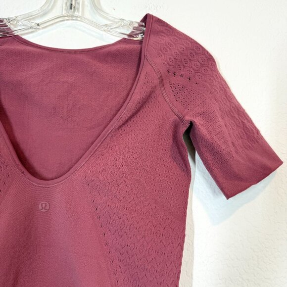Lululemon Bodysuit Top Pink Running Yoga Dance - Picture 5 of 8